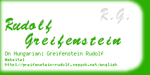 rudolf greifenstein business card